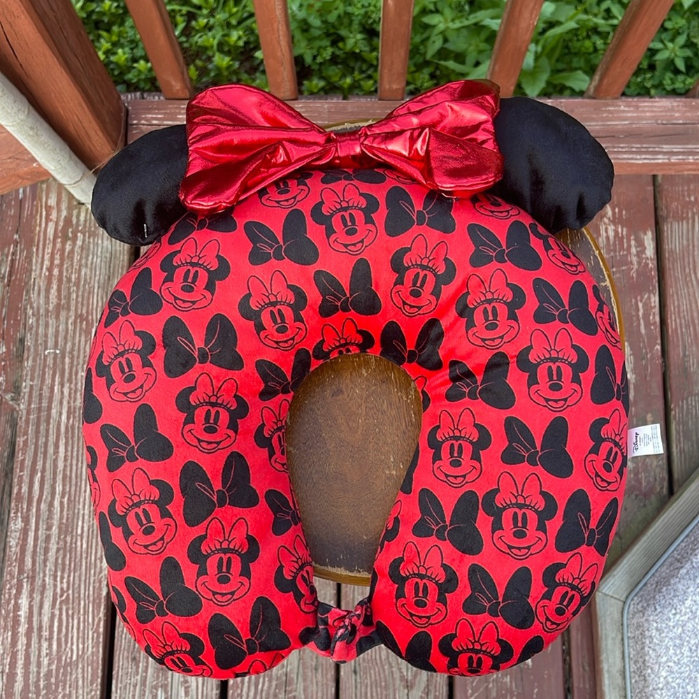 Disney Minnie Mouse Travel Pillow With 3D ears and bow